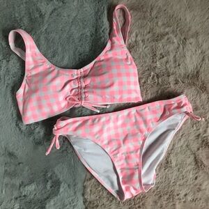 New Cabana del sol pink gingham bikini set